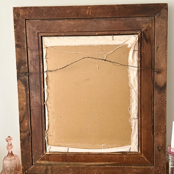 Vintage 1960’s Floral Embroidery With Bow in Ornate Gold Frame - Picture 8 of 9